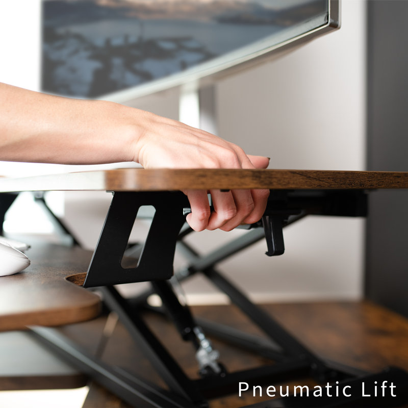 Vintage Brown Adjustable Corner Standing Desk Converter