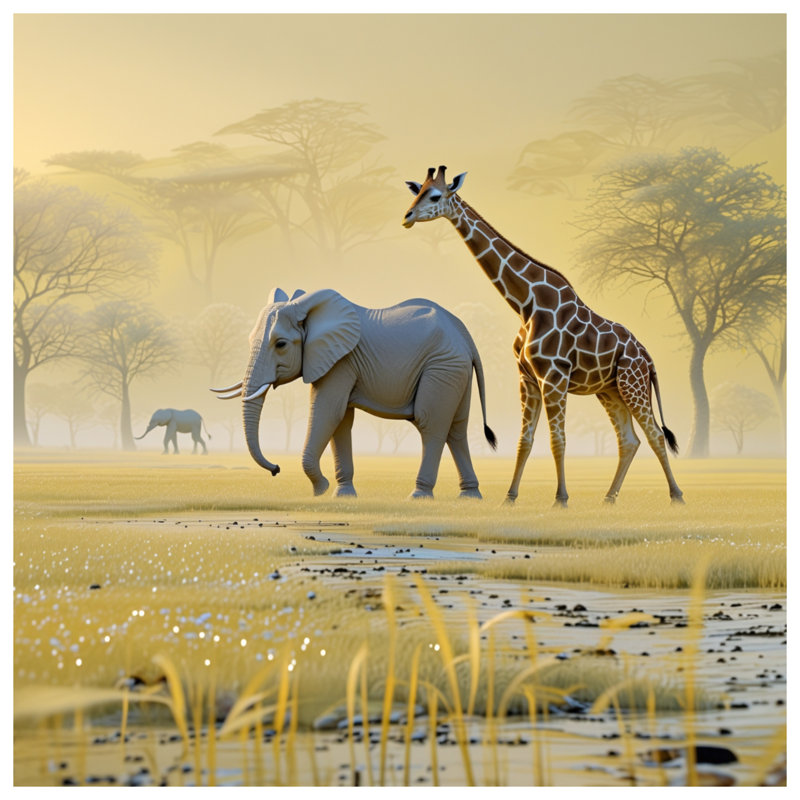 Édredon éléphant et girafe safari, Simple extra long