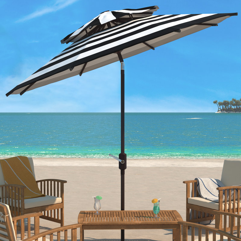 Parasol de plage 8,5 pi Torrens, Noir / blanc