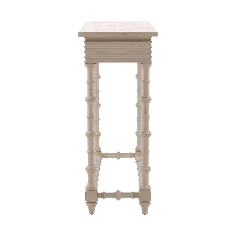 Furniture Classics Alice Mahogany Turned Leg Console Table, Cream