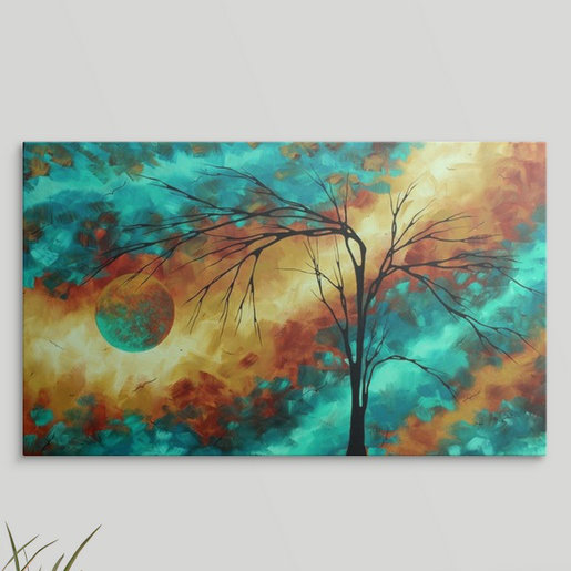 «Reaching for the Moon» par Megan Duncanson, reproduction d'art, H 12 po x l 18 po x P 1,25 po, Toile