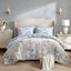Couette 7 pièces à imprimé floral rouge/beige/bleu, taille complète