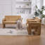 Fauteuil nordique moderne en chenille jaune avec accoudoirs doubles pour balcon de chambre à coucher et de salon