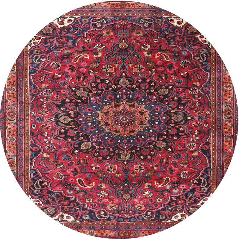 Clydine Oriental Indoor Rug, Round 6'