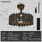 Katia 17.7" Modern Black Ceiling Fan With Light, Reverse 6 Speeds Dimmable and Remote Included