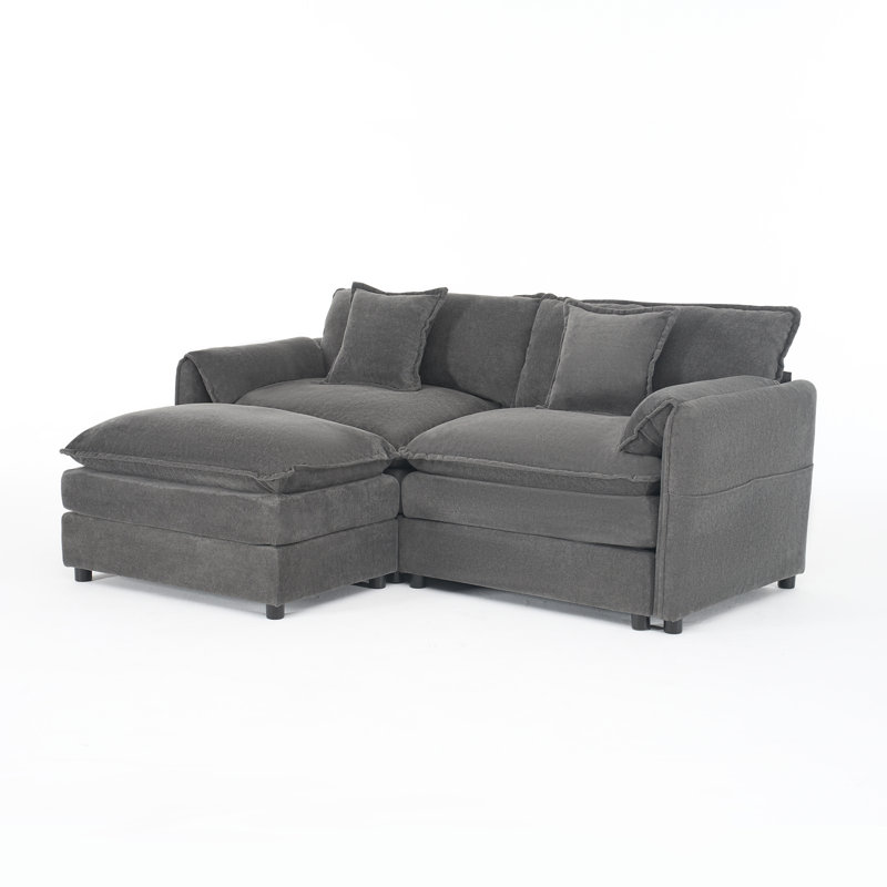 Canapé modulaire Elara, Gris chenille, 33.46" H x 75.59" W x 33.86" D