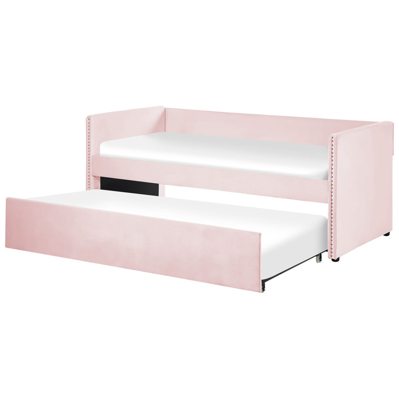 Baskin Upholstered Daybed with Trundle, Pink