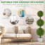 2-Pack 4FT Artificial Topiary Ball Trees - Triple Sphere Pots | Outdoor Front Door & Porch