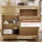 13 Gallon Tilt Out Trash Cabinet with Drawers, Hidden Deodorizing Negative Ion Trash Storage Cabinet-125377050