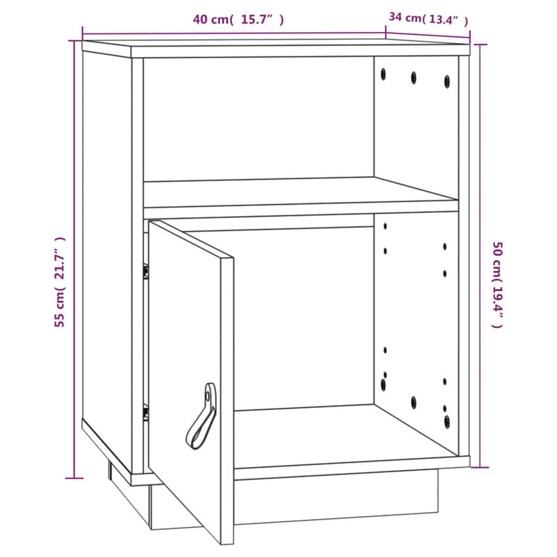 Faucett 40cm W Solid Wood Bedside Table