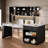 Kitchen Island With Extendable Dining Table, Power Outlet, 2 Drawers, 2 Side Open Shelves And Double-sized Storage Design