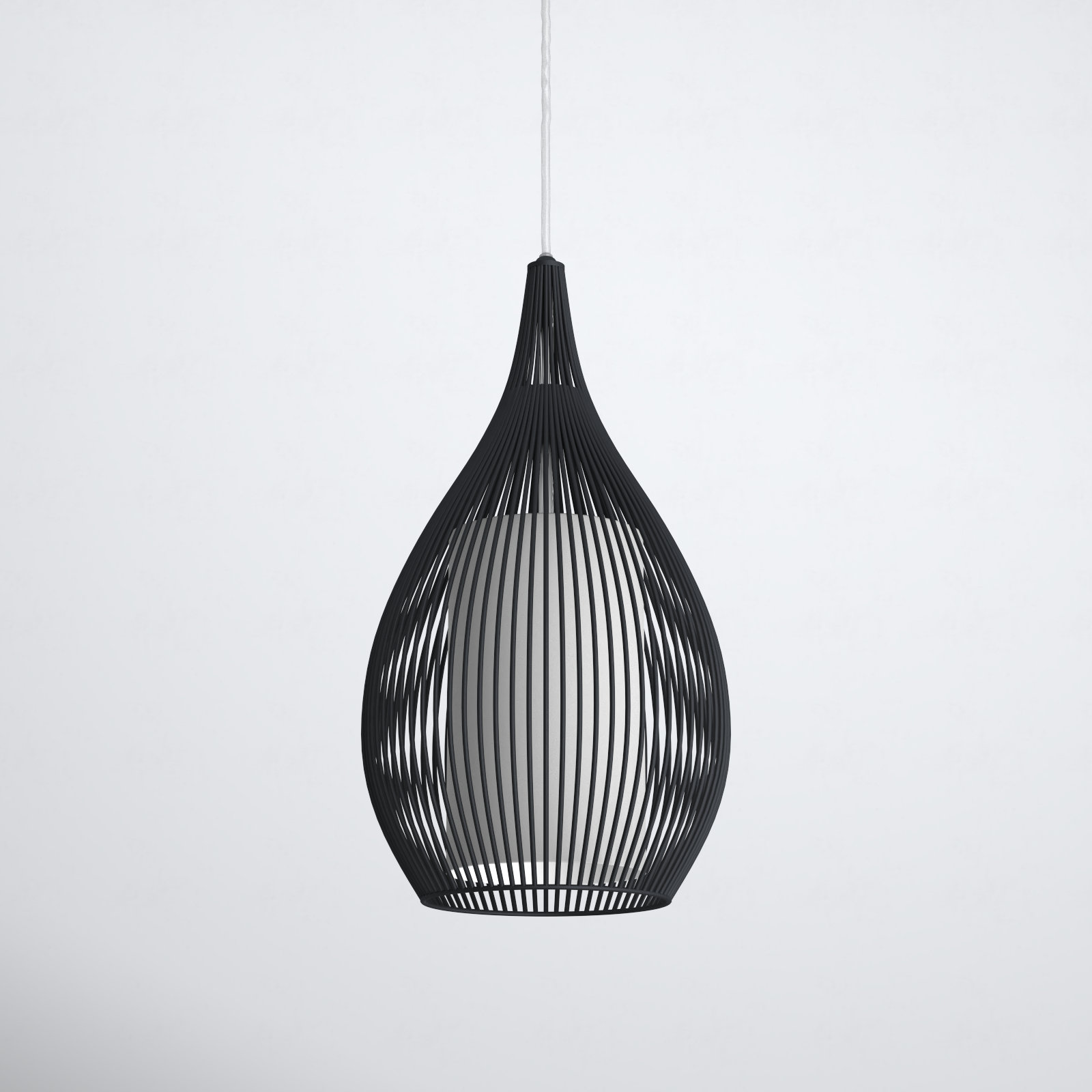 Lotus Dimmable Single Light Pendant, Black