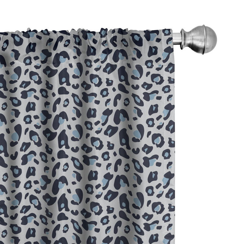 Leopard Print Light Filtering Polyester Curtain Panels, 28" x 95"