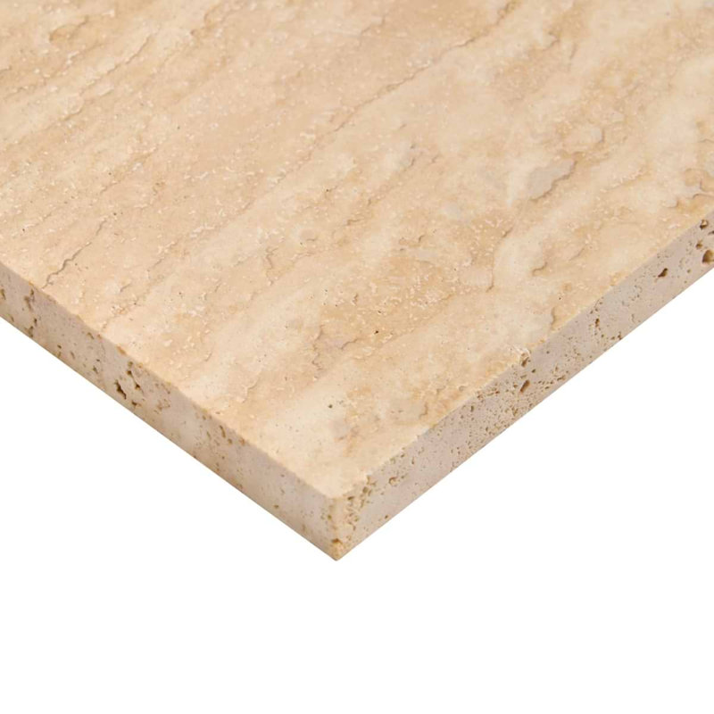 Travertine 6x6 Vein Cut Filled Honed Tile, Classic Honed