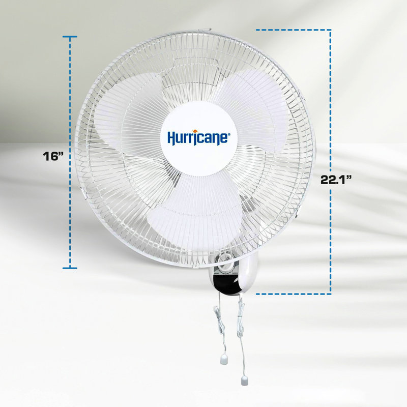 Hurricane 22.1'' Oscillating Wall Mounted Fan Fan