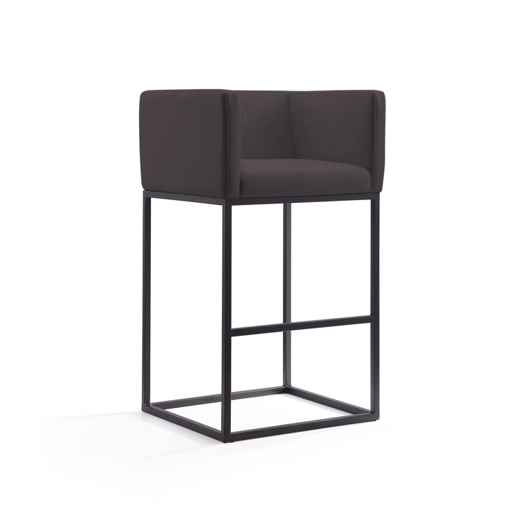 Upholstered Counter Stool with Metal Frame
