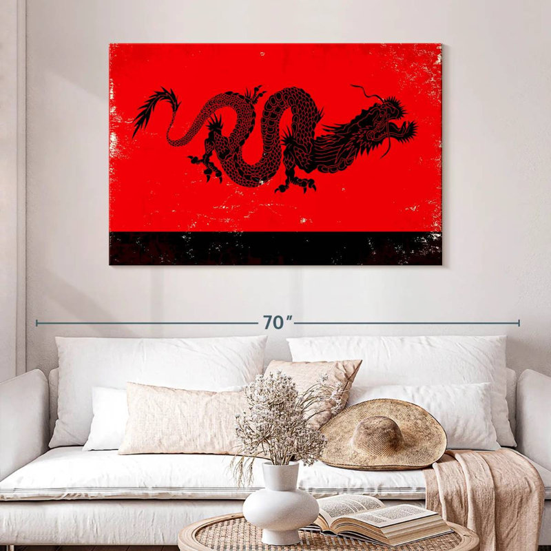 Dragon oriental, H 32 po x l 48 po