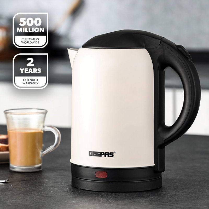 GEEPAS Electric Kettle | 1.8L Cordless Stainless Steel Jug Kettle with LED Indicator for Hot Water Tea Coffee | Boil Dry Auto Shut Off Water Gauge | Swivel Base with Auto Lid Open | 1800W
