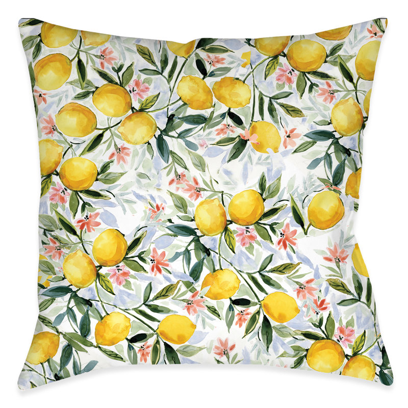 Coussin décoratif intérieur / extérieur en polyester Lemon Joy