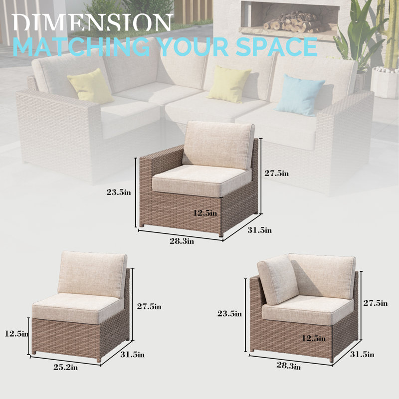 Amberson Fully Assembled 4-Person Wicker Patio Sofa Set with Cushions