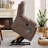 Microfiber/Microsuede and Wood Frame Power Lift Recliner with Heated Massage -1892426927