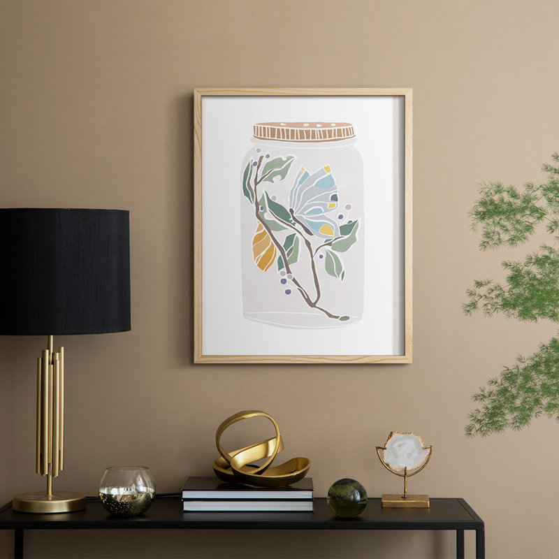 Reproduction encadrée Nature Pot III - bois massif, H 11 po x l 9 po
