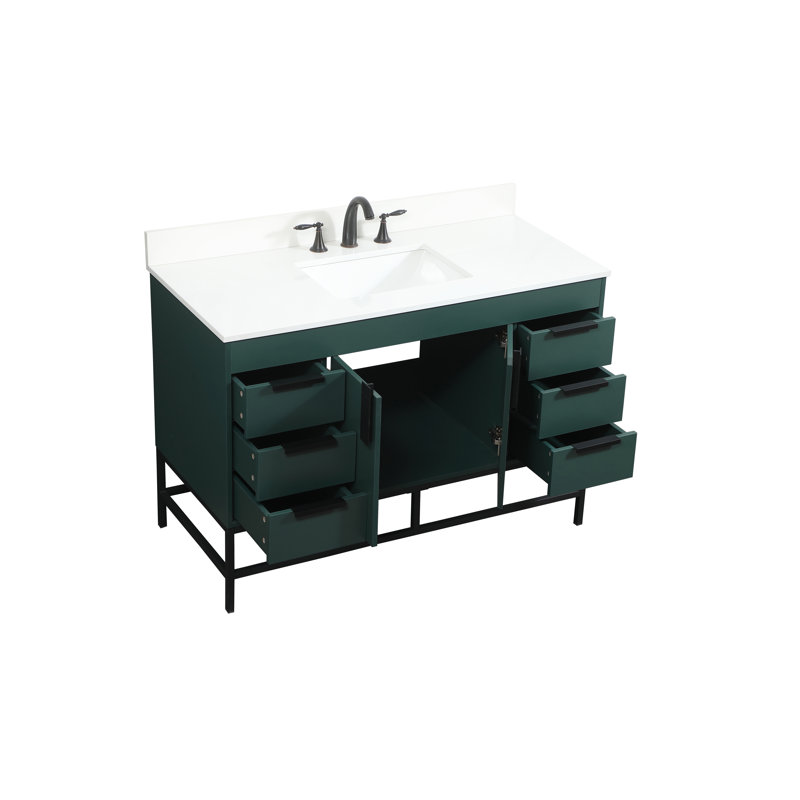 Ensemble de meuble-lavabo simple 48 po Eugene, vert