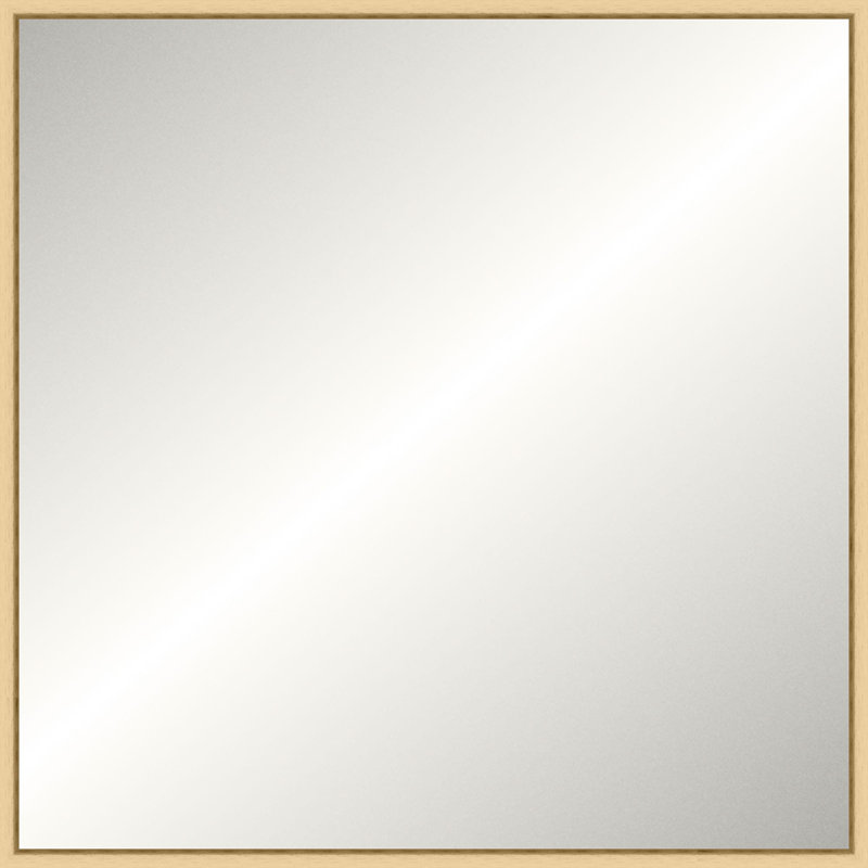 Miroir en bois massif, 23.25" x 23.25", Natural, Carrée