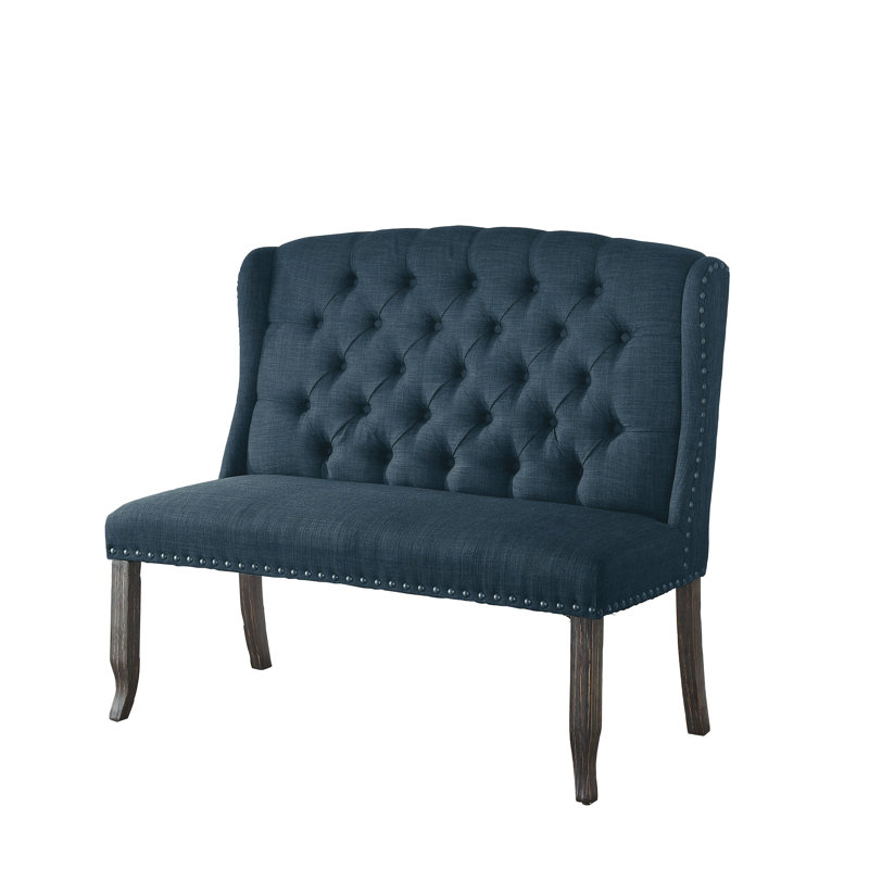 Banc Adler, Bleu foncé, 42.5" H x 48" W x 26.75" D