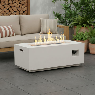 Oquendo 15" H x 40.25'' W Concrete Propane Outdoor Fire Pit Table