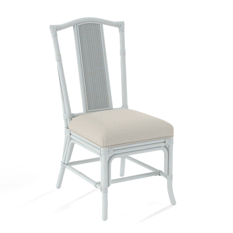 Chaise de salle à manger à dossier à lattes Drury Lane, Bisque, Tissu blanc performance 0851-94