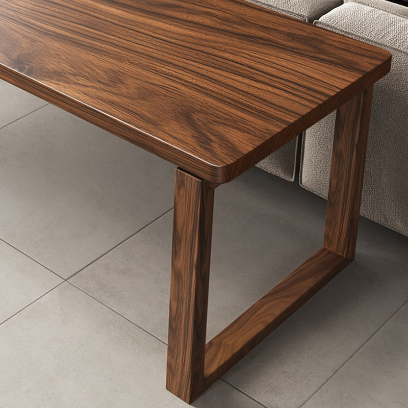 Modern High-end Walnut Solid Wood Rectangular Desk, 29.52" H x 94.48" W x 35.43" D