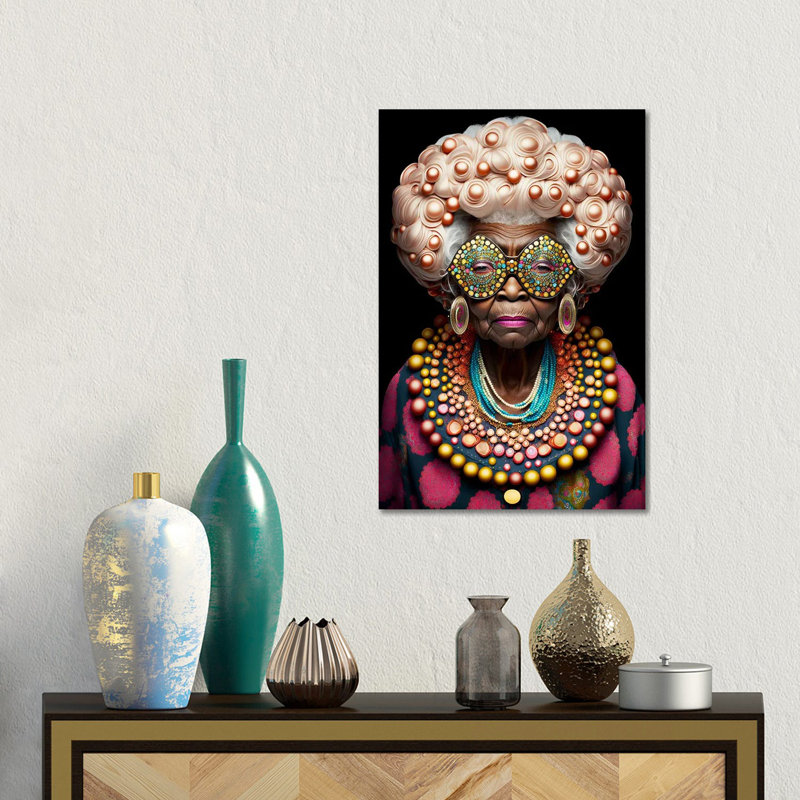 Afrofuturist Grandma I, Canevas, H 18 po x l 12 po x P 1,5 po