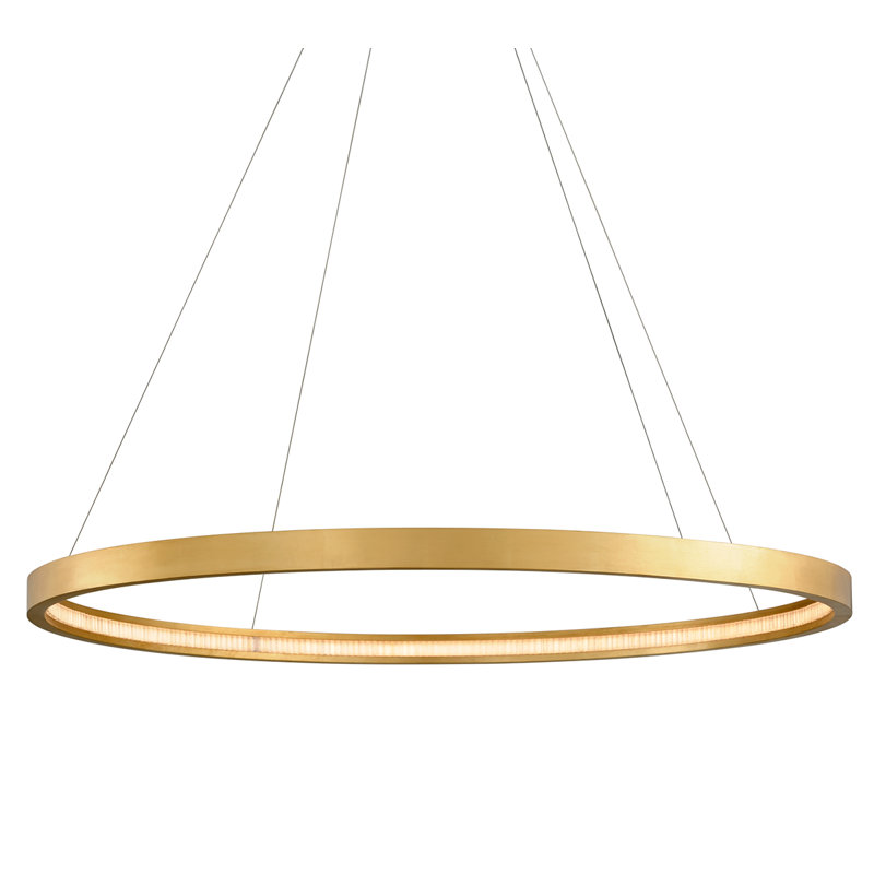 Lustre 1 lumière Jasmine, Feuille d’or, H 114 po x l 56 po x P 56 po