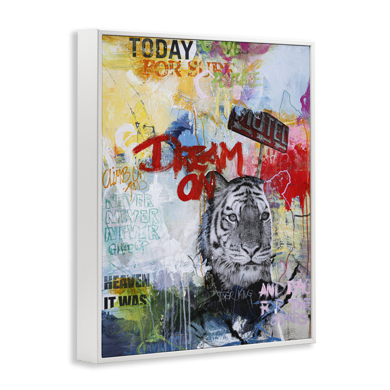  «Inspiring Graffiti & Tiger», art de la giclée encadrée par Design Fabrikken, H 30 po x l 24 po