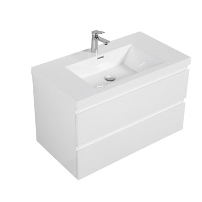 Meuble-lavabo mural moderne pour salle de bain