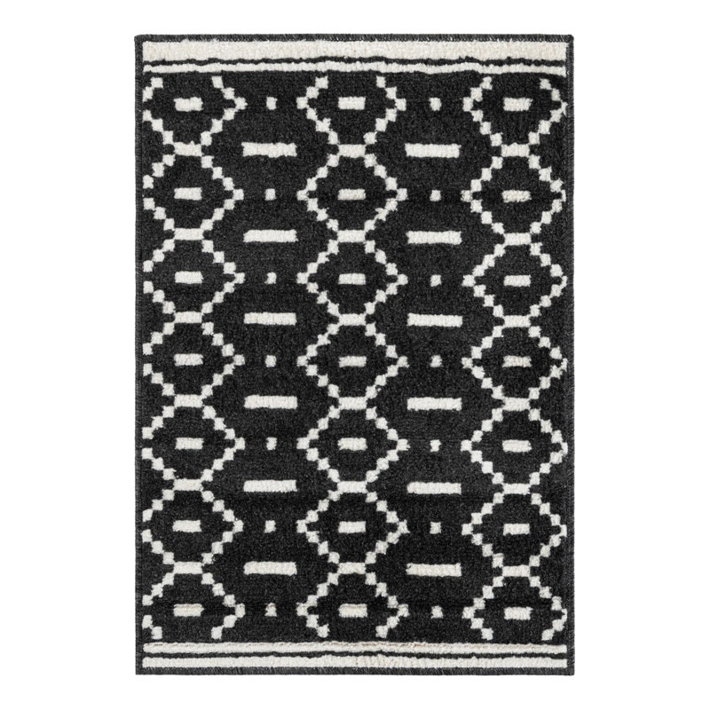 Ivy Bronx Begna Nathanyl Rug Black, Rectangle 2' x 3'1"