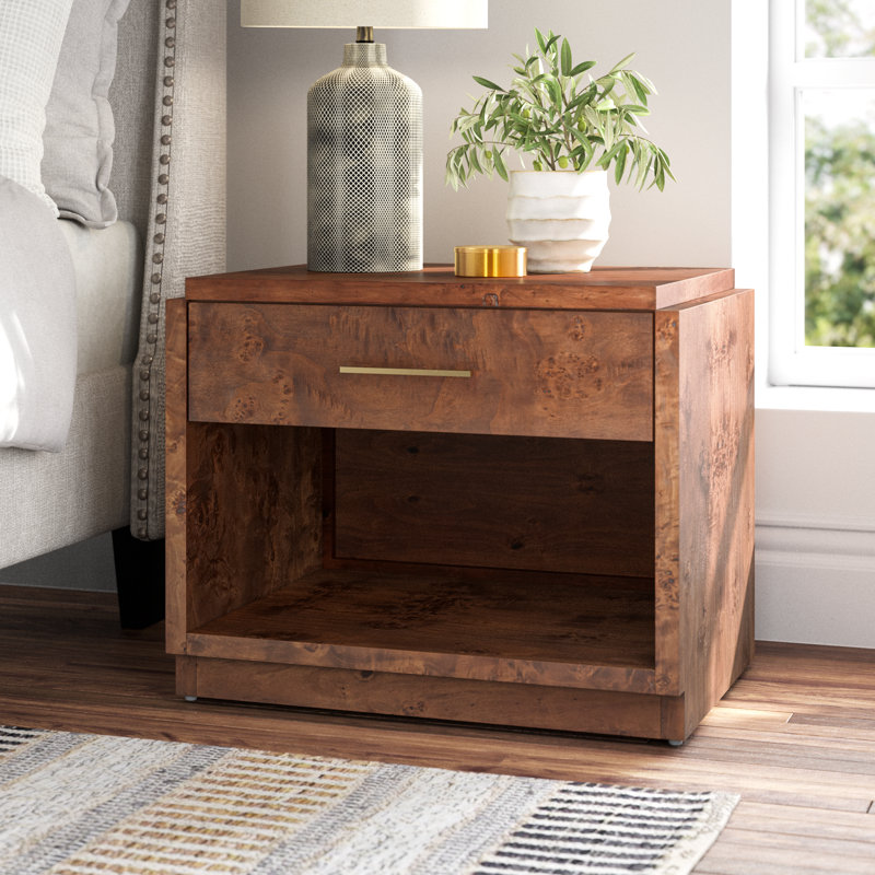 Kingston 1 - Drawer 28" Nightstand, Dark Burl