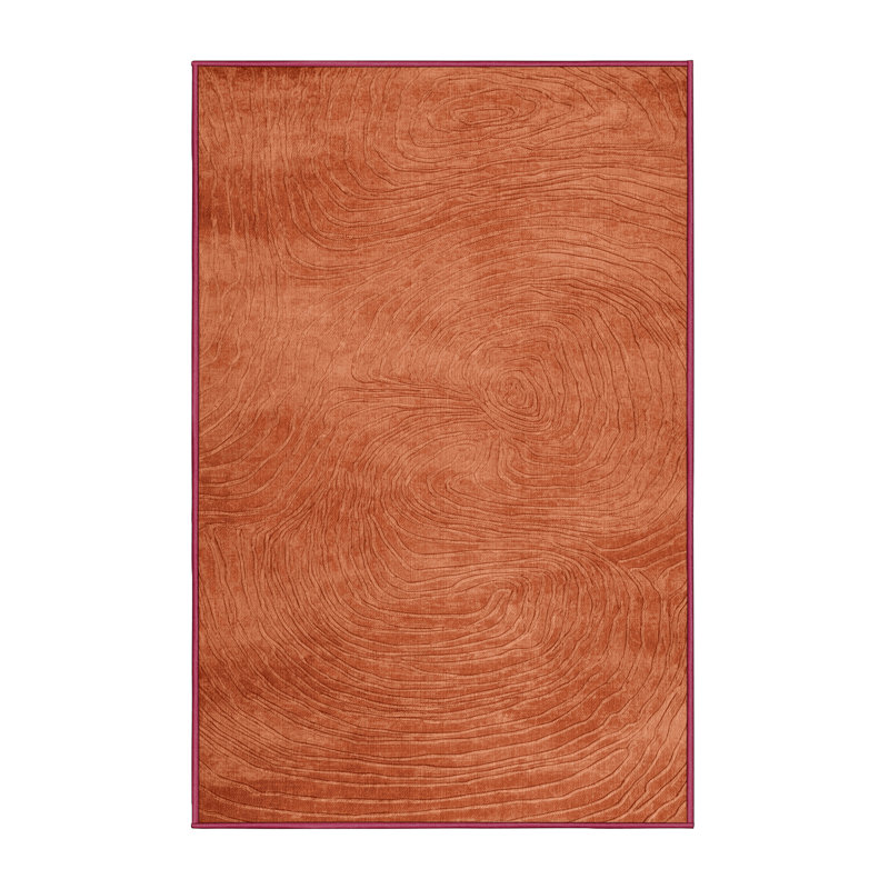 Machine Washable Abstract Brown Area Rug, Rectangle 6' x 9'