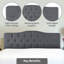 Button Tufted Upholstered Adjustable Full Size Headboard in Linen Fabric, Metal Legs-231612789