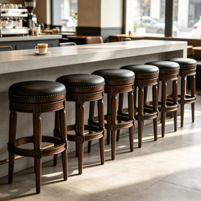 Tabouret de comptoir pivotant de 26 à 30 po de hauteur avec structure en bois massif