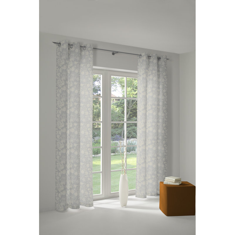 Micheal Room Darkening Curtain, 245cm Width x 145cm Drop, Light Grey