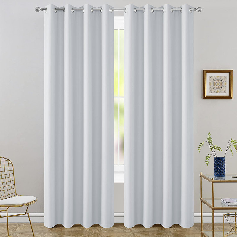 Paire de rideaux occultant et isolant Celinda, L 52 po x L 84 po, Blanc