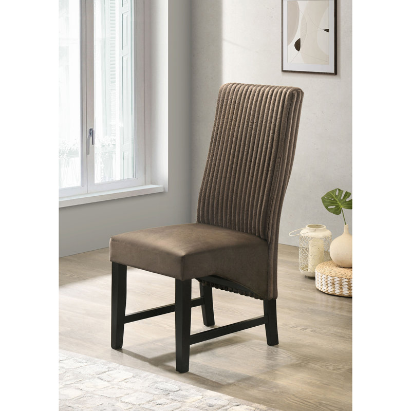 Chaise de salle à manger rembourrée Gisel chocolat, Brun