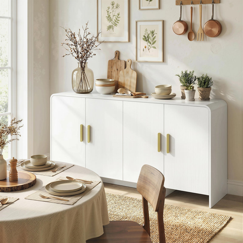 Buffet, meuble télé pour téléviseur de 72 po ou moins, blanc