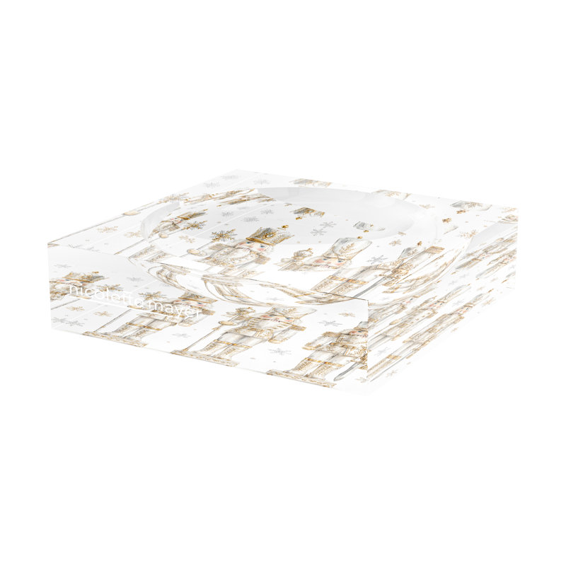 Acrylic Decorative Tray, Gold, 8"W x 8"D