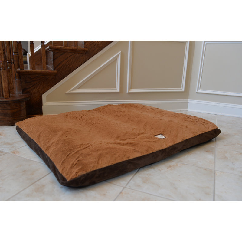 Medium Mocha and Earth Brown Faux Suede Orthopedic Pet Bed