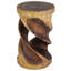  Tabouret rond en bois massif à double torsion - 14 x 14 x 23 po - Noyer