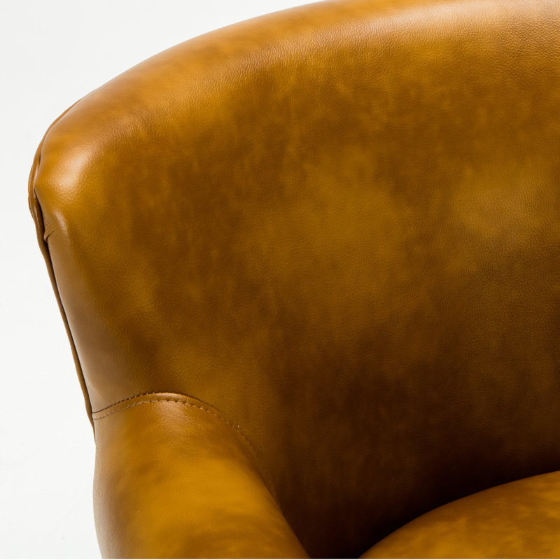 Fauteuil de 29,5 po de largeur Gail, Similicuir brun clair