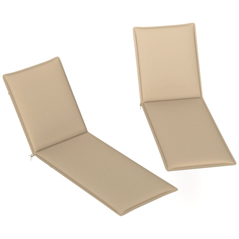Outdoor Lounge Chair Cushion Set of 2, UPF50+ 200gsm Fabric and 25D High-Density Foam, Foldable Patio Chaise Lounge Cushion Set, Fade Resistant for Lawn Pool, 76" x 23
